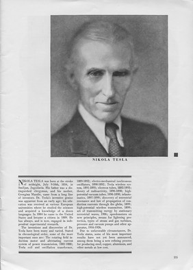Scientific American article featuring Tesla's photograph.