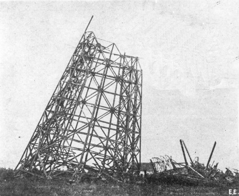 The Wardenclyffe tower after the second dynamiting.