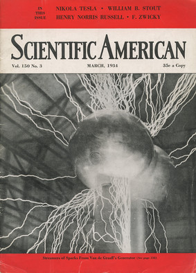 Scientific American magazine with Tesla electro-static article.